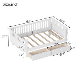 Wood Low Profile Twin Bed With Rails