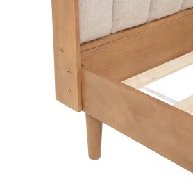 Queen Size Wood Bed with Piano Key Style Upholstered Headboard 26 Queen Size Wood Bed with Piano Key Style Upholstered Headboard