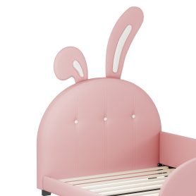 Twin Size Upholstered Rabbit-Shape Princess Bed