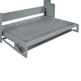 Full Size Wall Bed with Hydraulic Lift & Desk Design