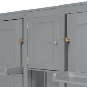 Dual Twin Size Wall Murphy Beds With Cabinets And Shelves