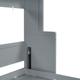 Full Size Wall Bed with Hydraulic Lift & Desk Design