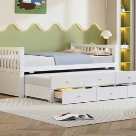 Full Size Daybed with Twin size Trundle and Drawers