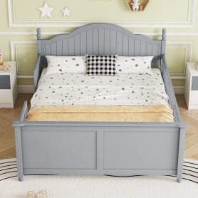 Wood Full Platform Bed with Headboard and Footboard