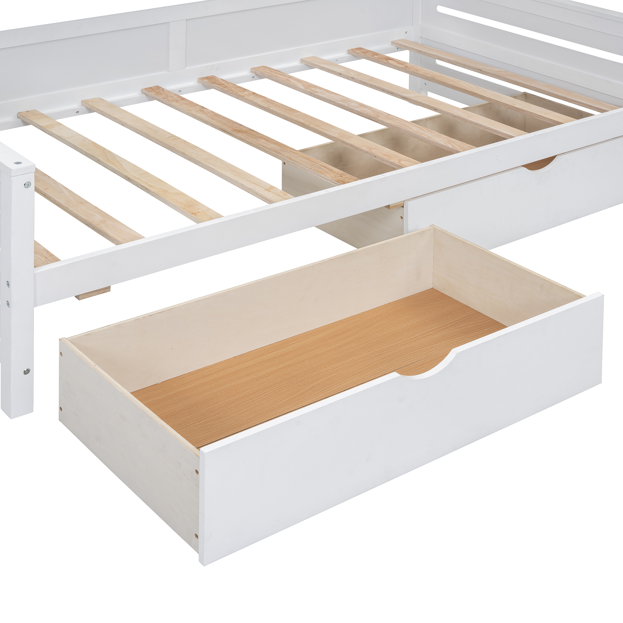 Twin Size Wooden Daybed With 2 Drawers, and All-in-One Cabinet and Shelf 15 Twin Size Wooden Daybed With 2 Drawers, and All-in-One Cabinet and Shelf