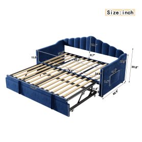 Upholstered Twin Size Daybed with Pop Up Trundle