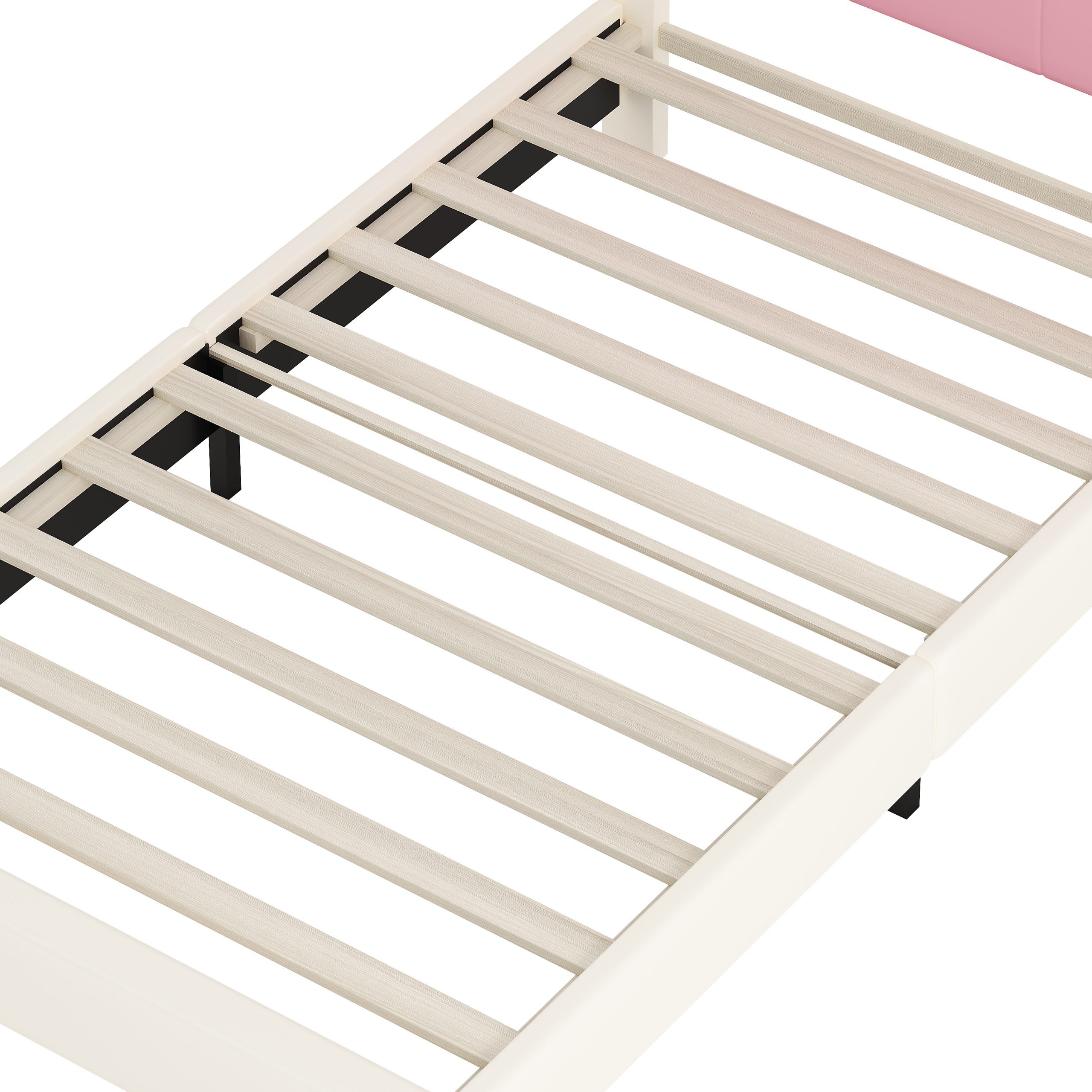 Twin Size Upholstered Princess Bed With Crown Headboard 9 Twin Size Upholstered Princess Bed With Crown Headboard