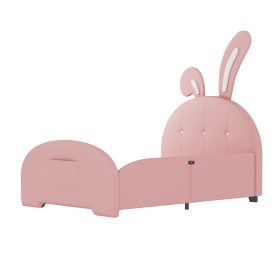 Twin Size Upholstered Rabbit-Shape Princess Bed