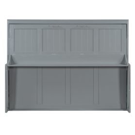 Queen Size Murphy Bed with Hydraulic Lift & Desk Design