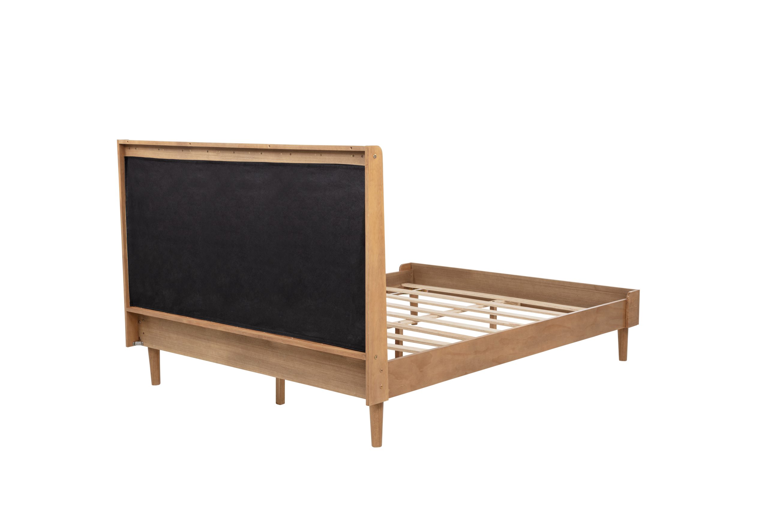 Queen Size Wood Bed with Piano Key Style Upholstered Headboard 18 Queen Size Wood Bed with Piano Key Style Upholstered Headboard