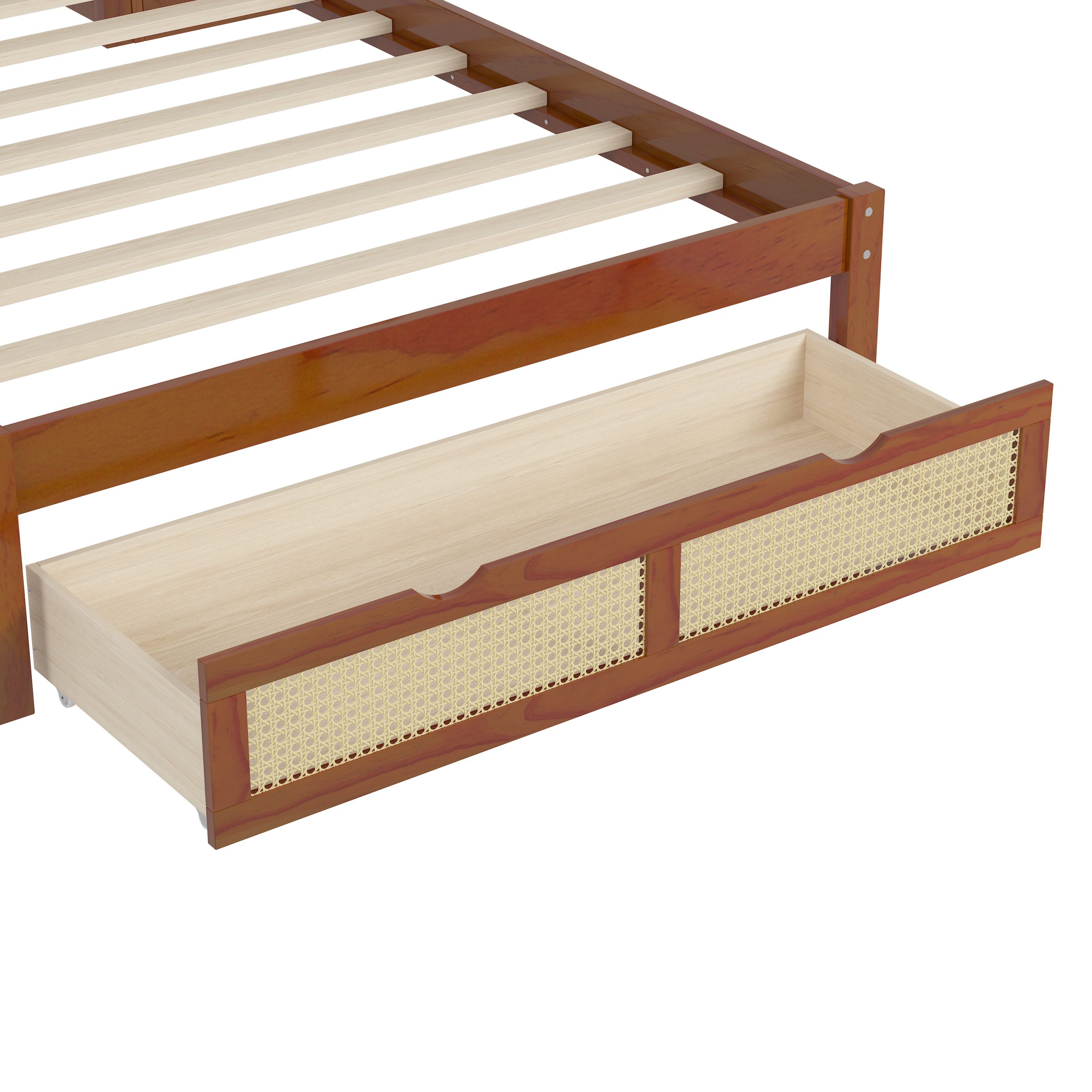 Twin Size Wooden Bed with Two Storage Lockers, Drawer, and Storage Shelf on Headboard 14 Twin Size Wooden Bed with Two Storage Lockers, Drawer, and Storage Shelf on Headboard