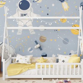 Low Floor Twin House Bed With Light, Fence And Roof 42 Low Floor Twin House Bed With Light, Fence And Roof