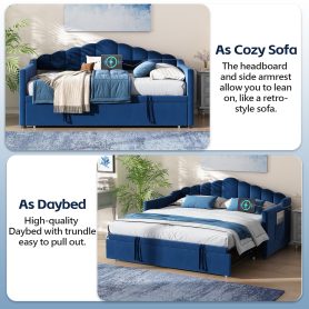 Upholstered Twin Size Daybed with Pop Up Trundle