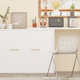 Twin Size Murphy Cabinet Bed With Adjustable Position Desk