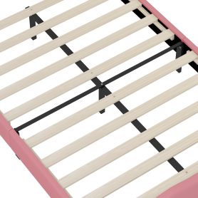 Full Size Lovely Crown Fantasy PU Leather Princess Bed With Tufted Headboard