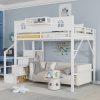 Metal Full Loft Bed with High and House Shaped Guardrails