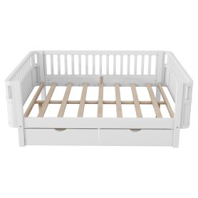 Wood Low Profile Full Bed With Rails