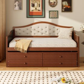 Twin Daybed With Trundle and 2 Storage Drawers