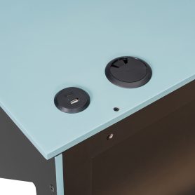 Full Size Wood Daybed with Twin Size Trundle, Desk and USB