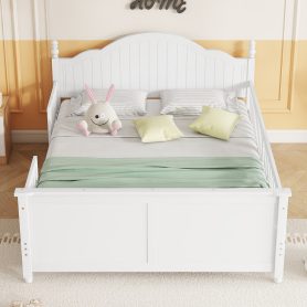 Wood Full Size Platform Bed with Headboard and Footboard