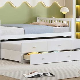 Full Size Daybed with Twin size Trundle and Drawers