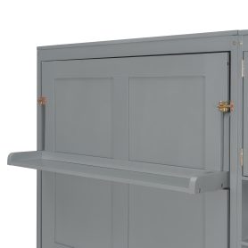 Dual Twin Size Wall Murphy Beds With Cabinets And Shelves