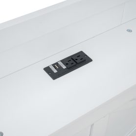 Full Size Wooden Bed With Storage Headboard With Outlets,  Twin Size Trundle With Three Storage Drawers