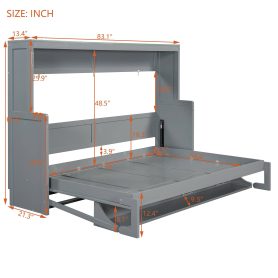 Full Size Wall Bed with Hydraulic Lift & Desk Design