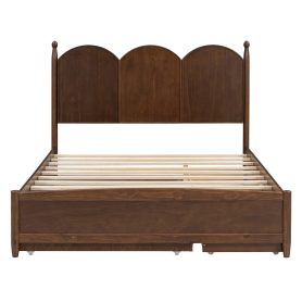 Queen Size Platform Bed With with 2 Big Drawers, Twin XL Size Trundle