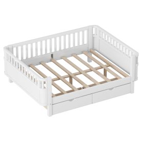 Wood Low Profile Full Bed With Rails