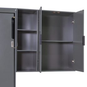 Queen Wall Murphy Bed with Hydraulic Storage, Sofa, Shelves & Drawers, LED/USB Lighting