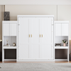 Queen Size Murphy Bed with Desk, Vanity and Cabinets