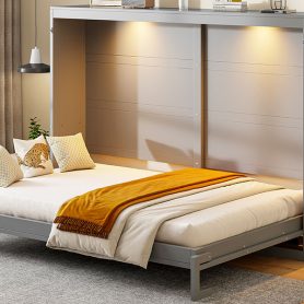 Modern Design Queen Size Murphy Bed with LED Lights