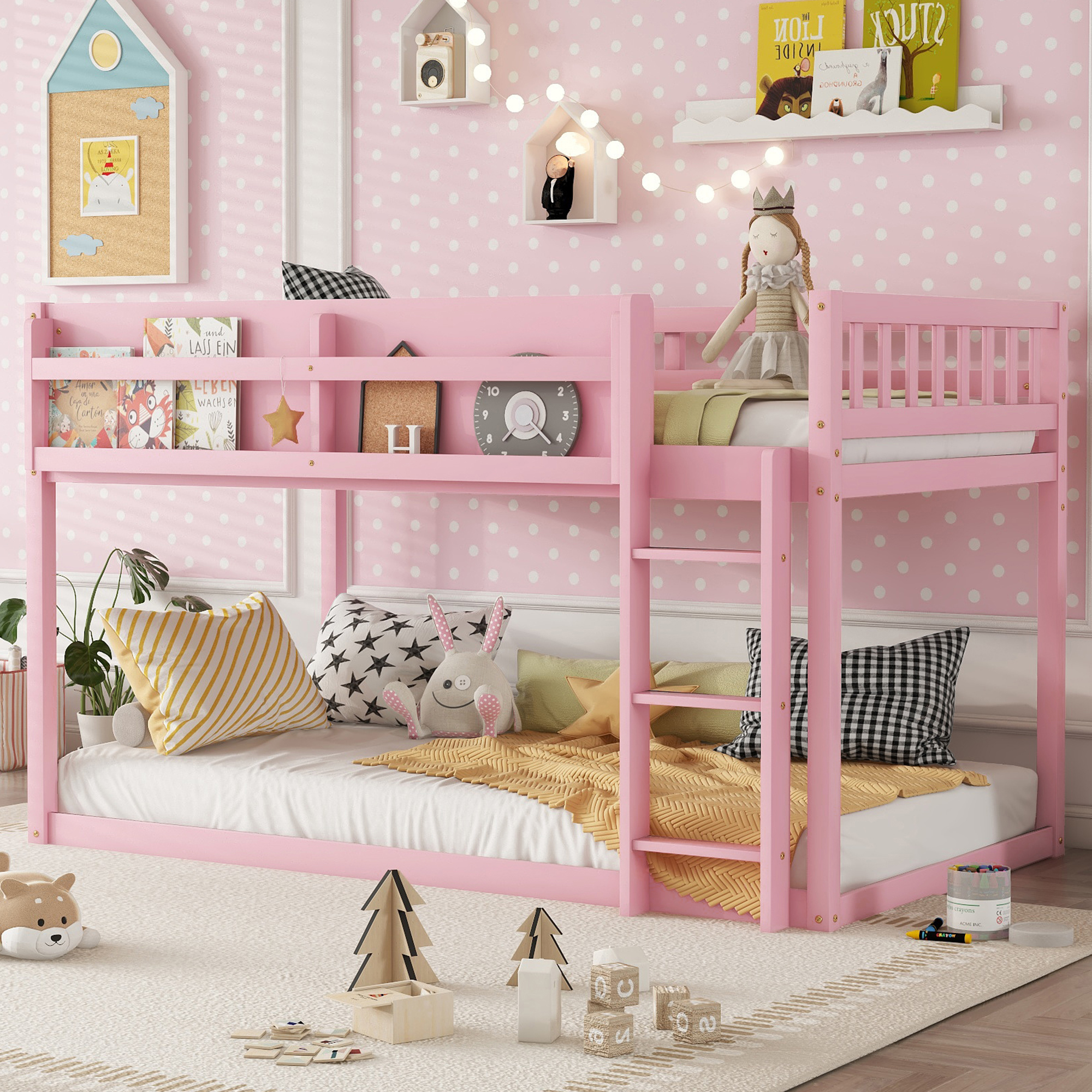 Solid Wood Twin Bunk Bed for Kids & Juniors