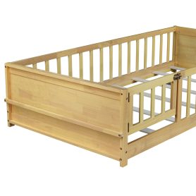 Twin Size Floor Bed with Built-in Book Rack and Door