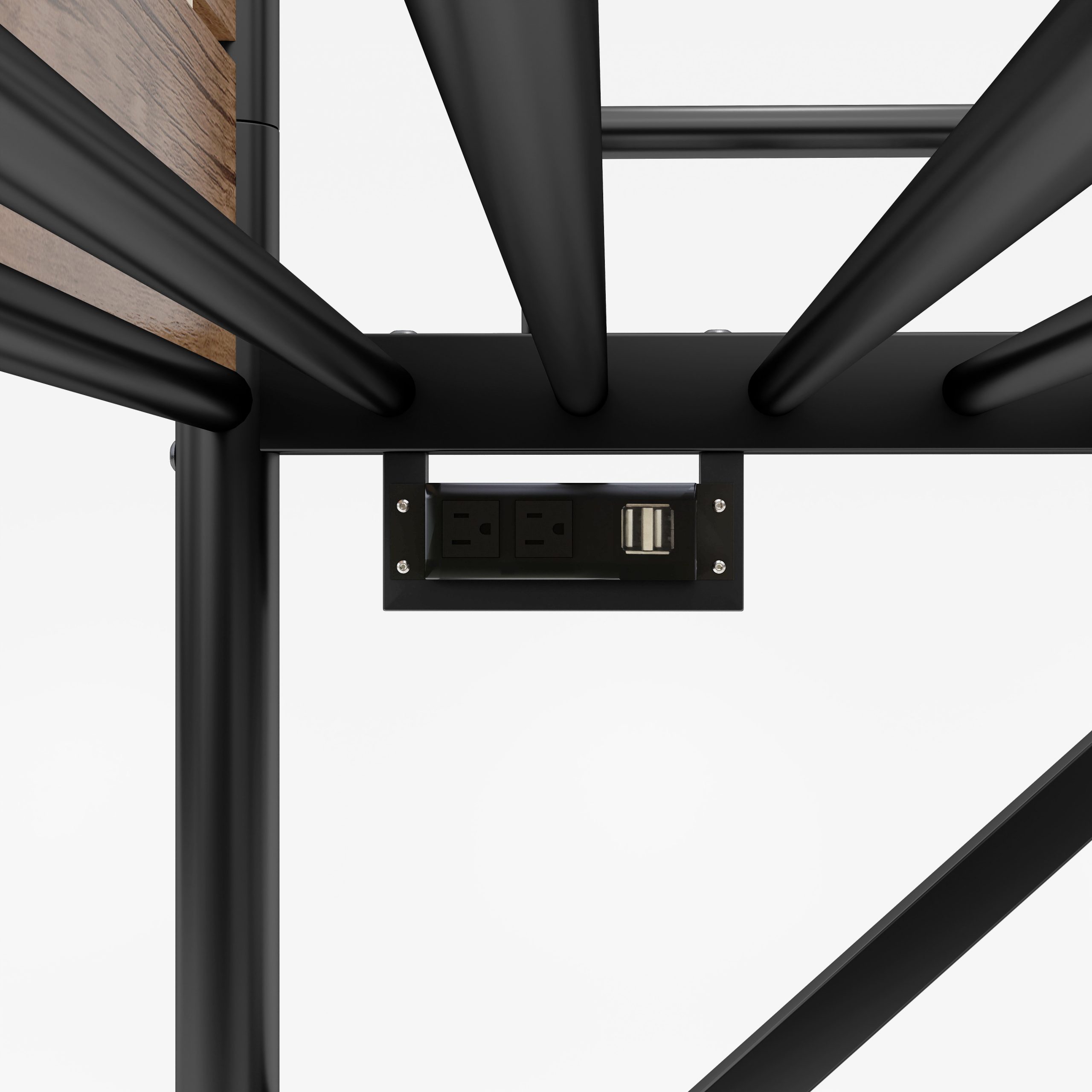 Metal Twin XL over Twin XL Bunk Bed With LED Light And Charge Station 13 Metal Twin XL over Twin XL Bunk Bed With LED Light And Charge Station