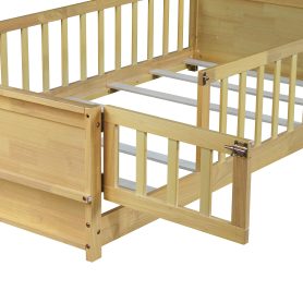 Twin Size Floor Bed with Built-in Book Rack and Door