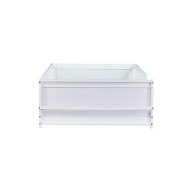 Twin Size Floor Platform Bed with Built-in Book Rack