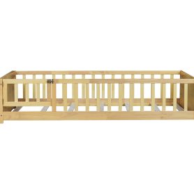 Twin Size Floor Bed with Built-in Book Rack and Door