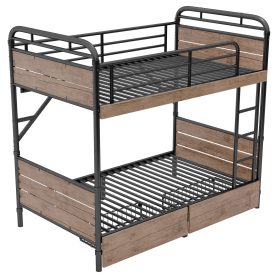 Metal Twin XL over Twin XL Bunk Bed With LED Light And Charge Station 39 Metal Twin XL over Twin XL Bunk Bed With LED Light And Charge Station