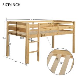 Solid Wood Twin Size Loft Bed with Ladder 13 Solid Wood Twin Size Loft Bed with Ladder