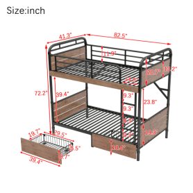 Metal Twin XL over Twin XL Bunk Bed With LED Light And Charge Station 40 Metal Twin XL over Twin XL Bunk Bed With LED Light And Charge Station