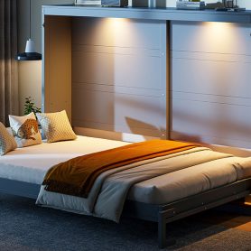 Modern Design Queen Size Murphy Bed with LED Lights