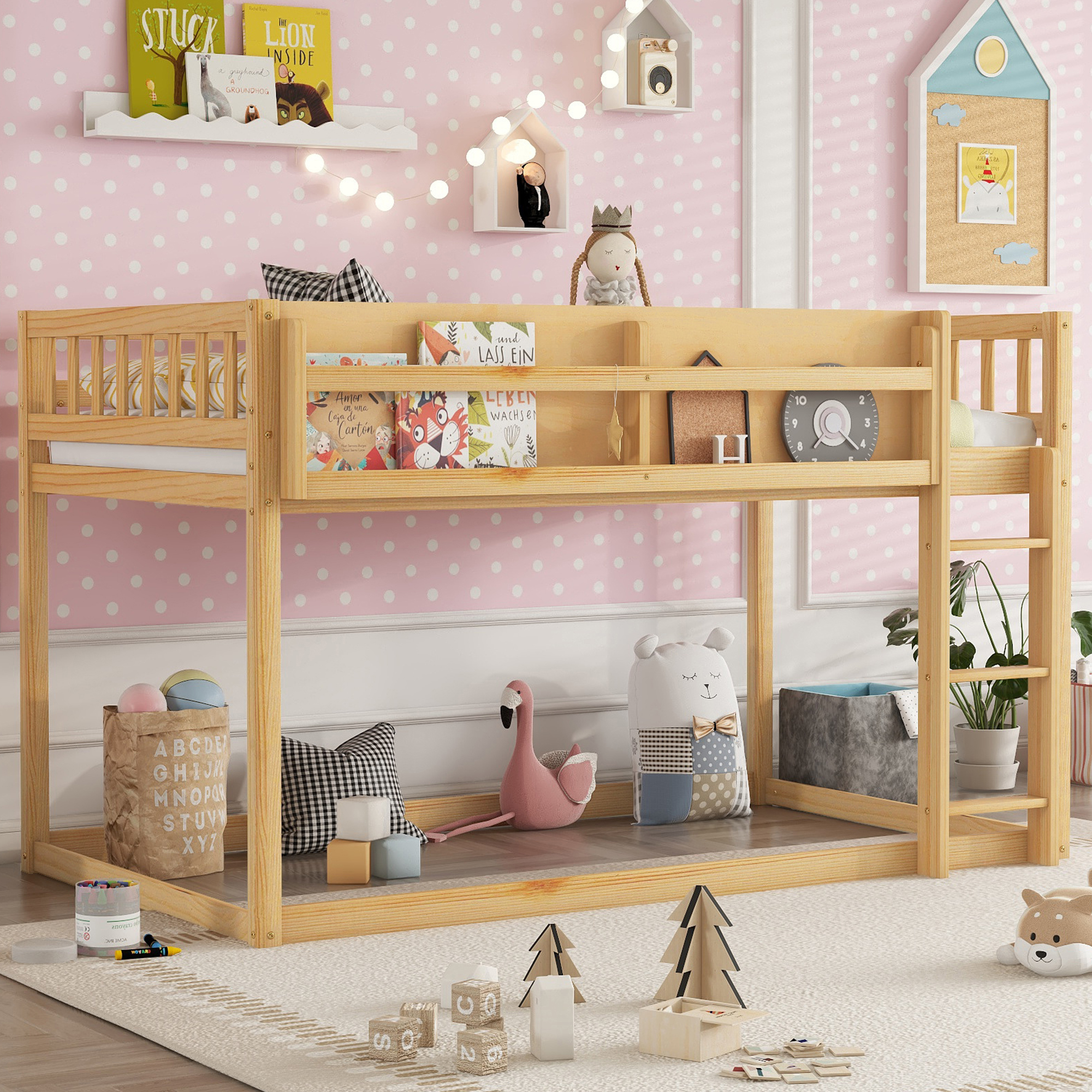 Solid Wood Twin Bunk Bed for Kids & Juniors