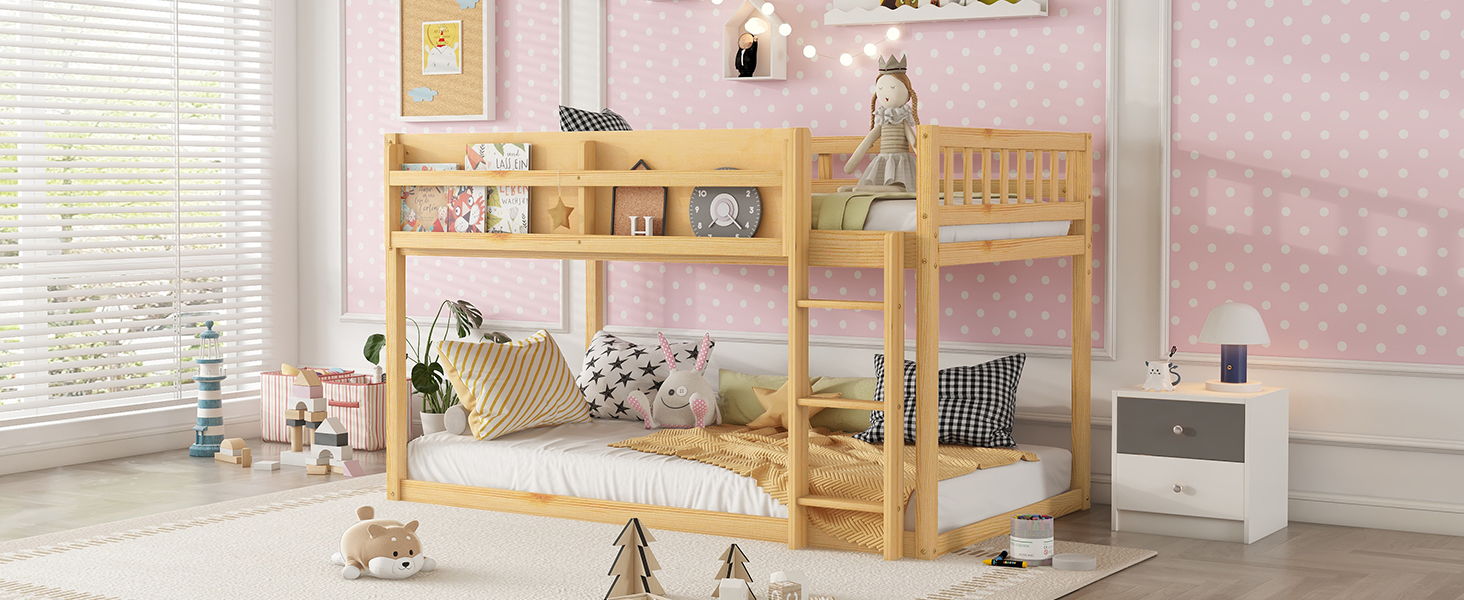 Solid Wood Twin Bunk Bed for Kids & Juniors