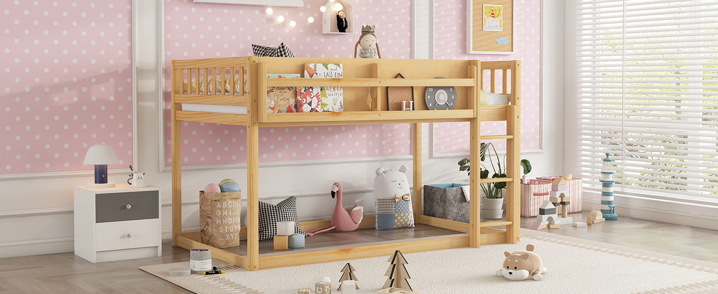 Solid Wood Twin Bunk Bed for Kids & Juniors