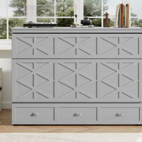 Queen Size Murphy Bed with Large Drawers and USB