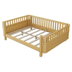 Full Size Wood Low Profile Full Bed With Rails