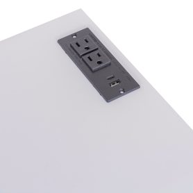 Queen Wall Murphy Bed with Hydraulic Storage, Sofa, Shelves & Drawers, LED/USB Lighting