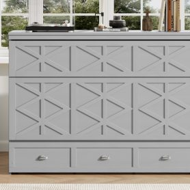 Queen Size Murphy Bed with Large Drawers and USB